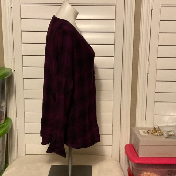 Rebecca Malone Purple Plaid Button-Down Shirt - Picture 3 of 8